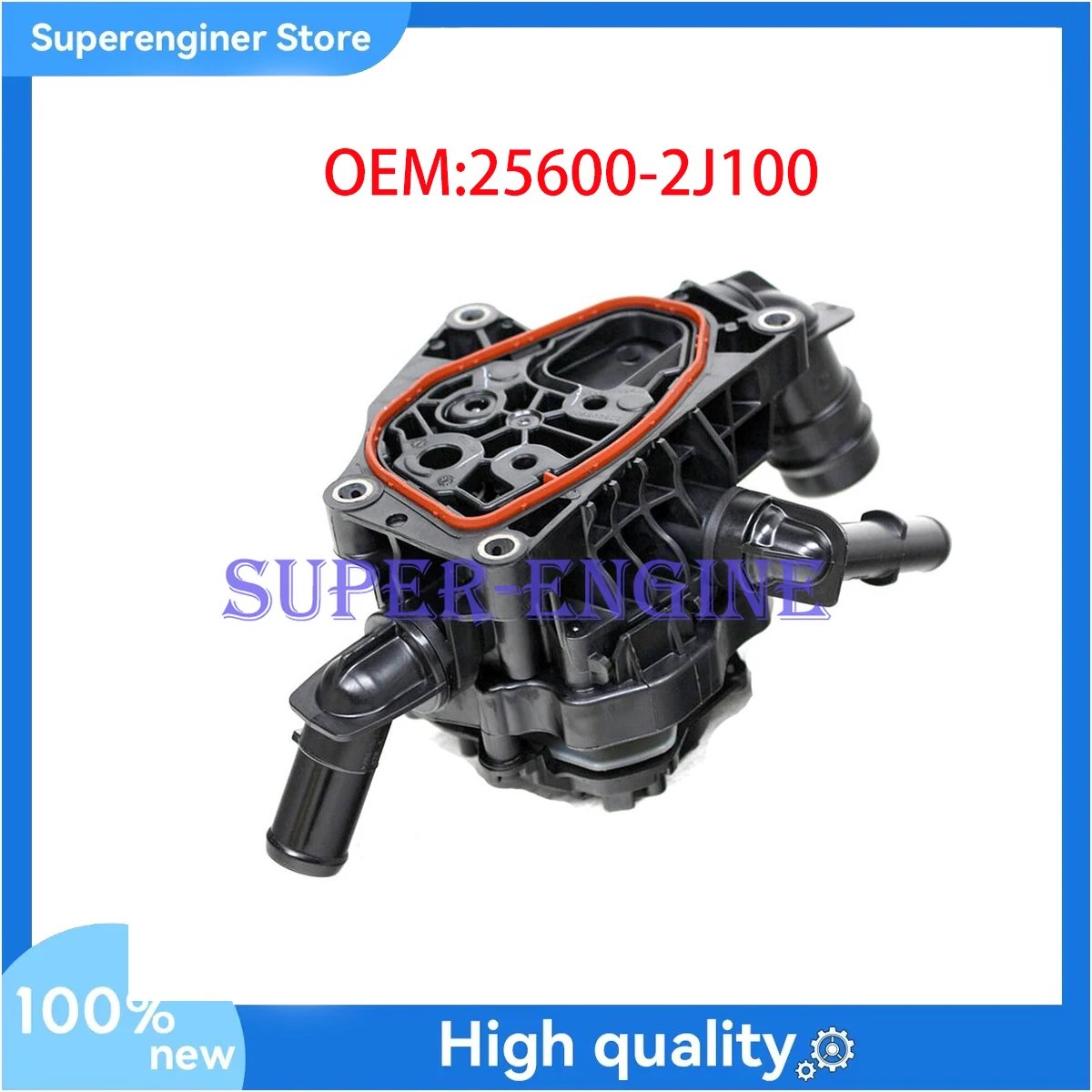 25600-2J100 Cooling Thermostat Housing for-23 Hyundai Elantra Kona Kia Sporage 256002J100
