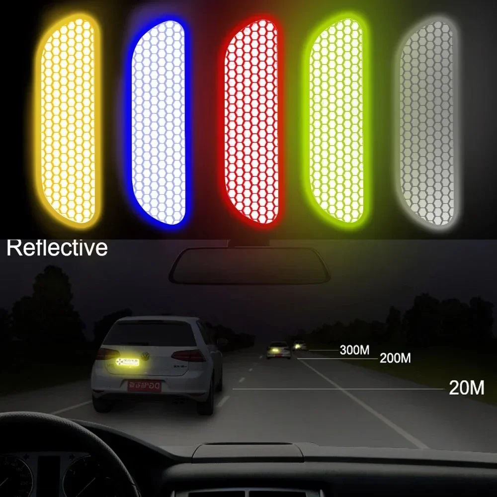 4 PCs Auto Tür Aufkleber Sicherheit Öffnung Warnung Reflektor Band Aufkleber Auto Auto Zubehör Außen Innen Reflektor Aufkleber – Detail 1