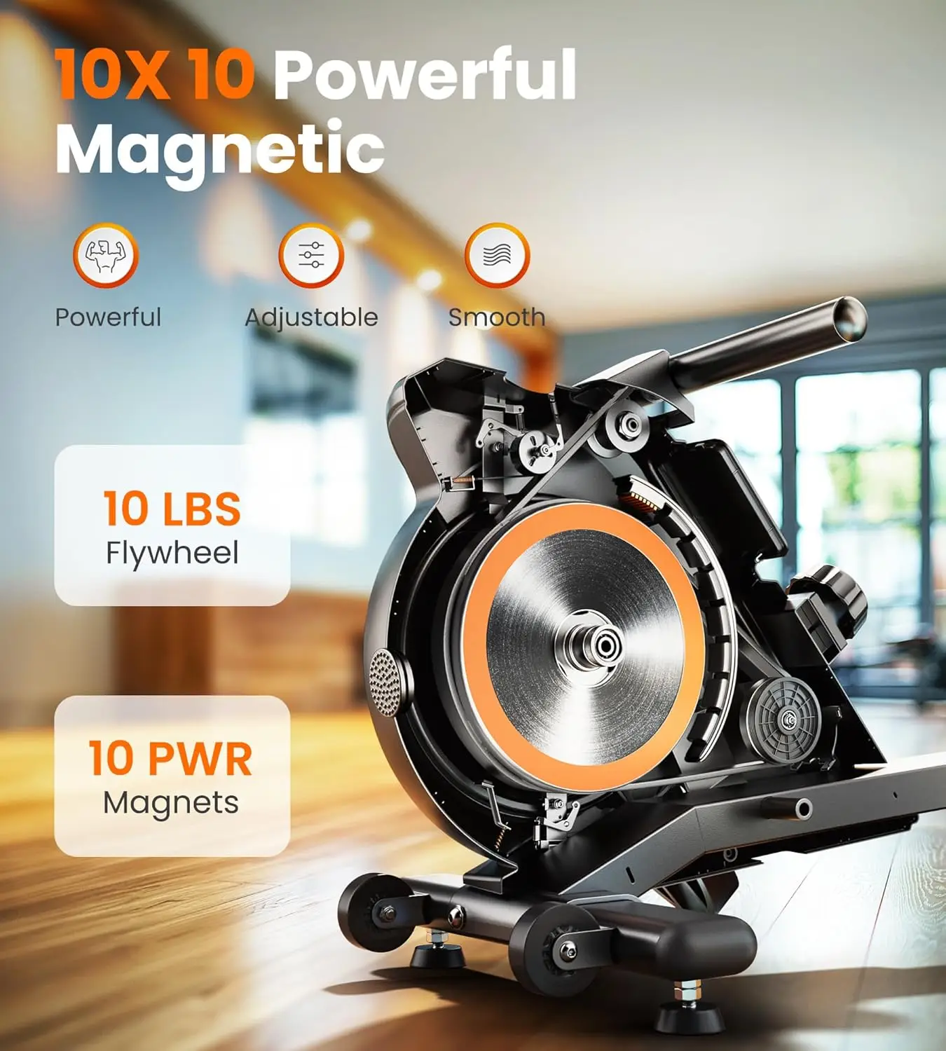 Rowing Machine 350 LB Weight Capacity-Foldable Rower for Home Use with Bluetooth, App Supported, Tablet Holder