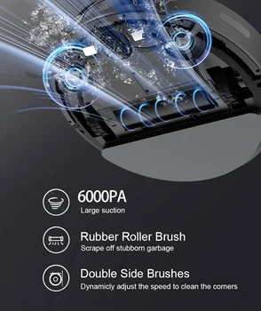 Robot Vacuum Cleaner Combo and Mop 6000PA Strong Suction Robotic App& Remote Control Self-Charging Smart Mapping for Pet Hair 2