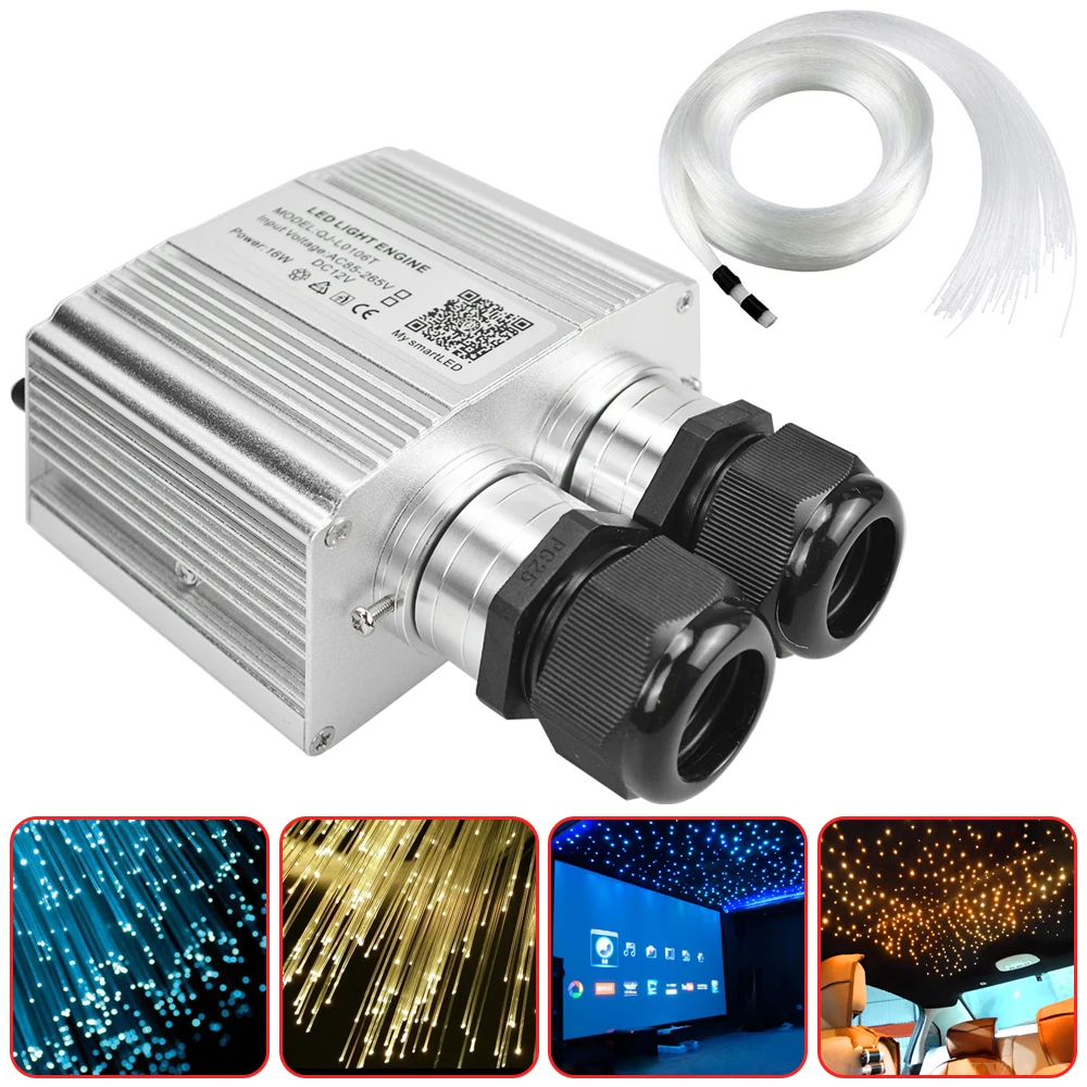 New 16W Twinkle Starry Sky Car Star Ceiling Light RGBW Fiber Optic Light Led Star Roof Interior Atmosphere Car Home Decor