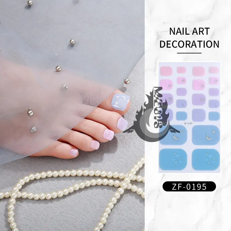 

MEBIS 22 Tips Toenails Enamel Nail Bumper Sticker Films for Nails Flower Nail Stickers Impress Toenails Toe Nails Glue on Film