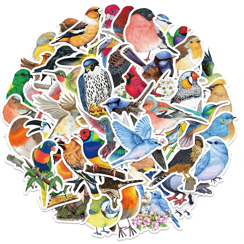 Stickers cartoon stickers 10/30/50PCS Mix Watercolor Style Bird Cartoon Stickers DIY Travel Skateboard Suitcase Guitar Luggage Laptop Funny Cute Sticker