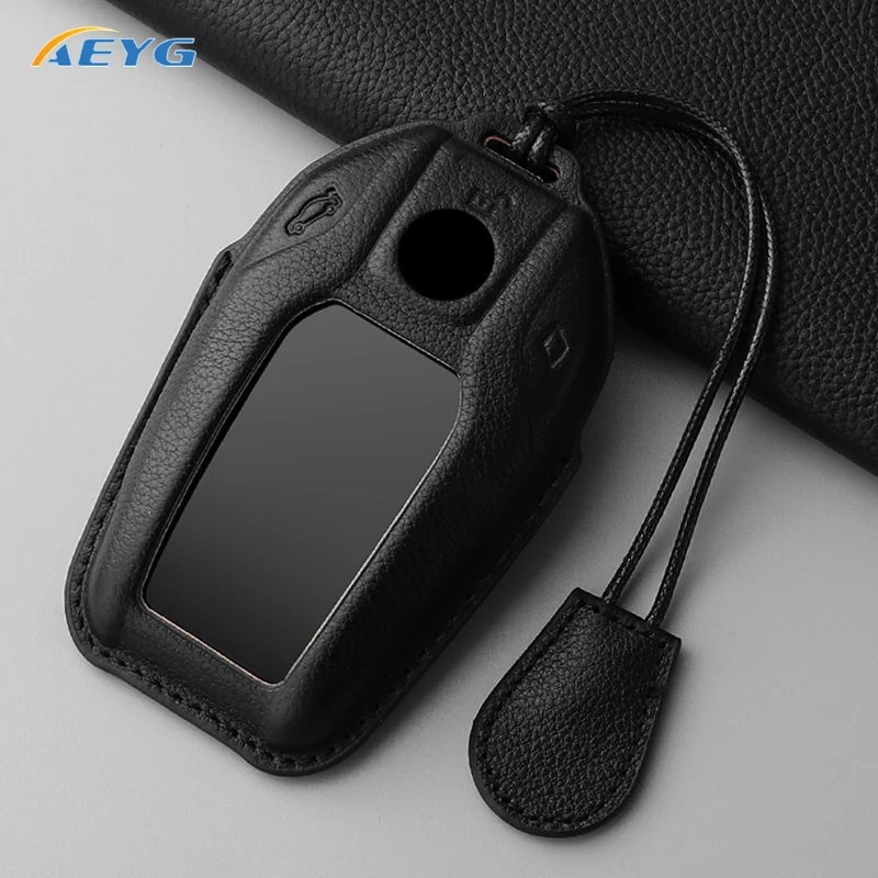 Premium Leather Car Key Case Full Cover with Key Chain