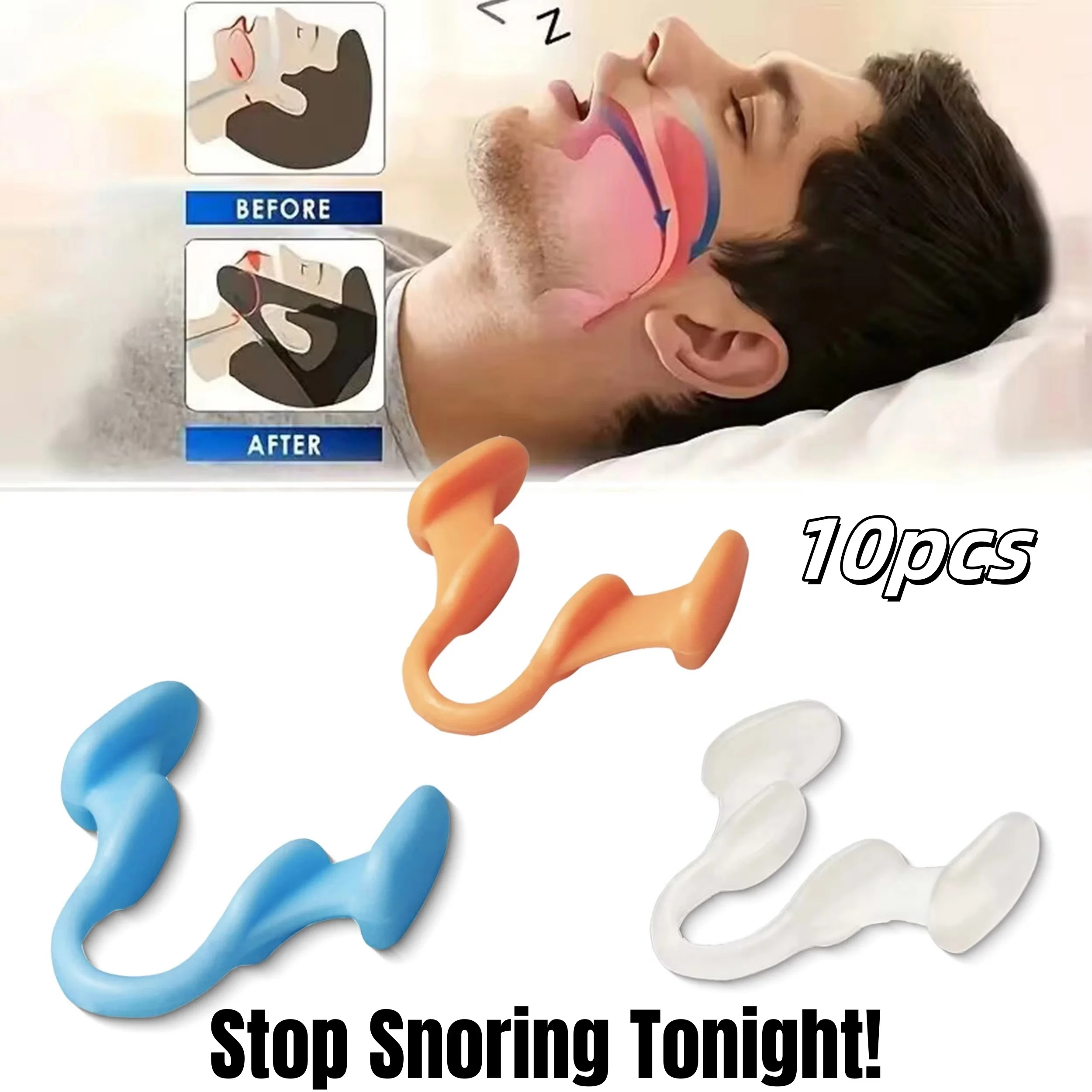 Nose Clip Anti Snoring Soft Nasal Dilator Stop Snore Device Aid Easy Breathe Improve Sleeping Quality Rhinitis 2/4/6/8/10Pcs