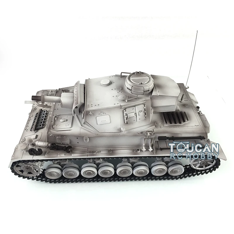 Outdoor Toys Toucan 2.4G Heng Long 1/16 Snow 7.0 Upgraded Panzer IV F RTR Remote Control RC Tank 3858 Metal Tracks TH17390 3
