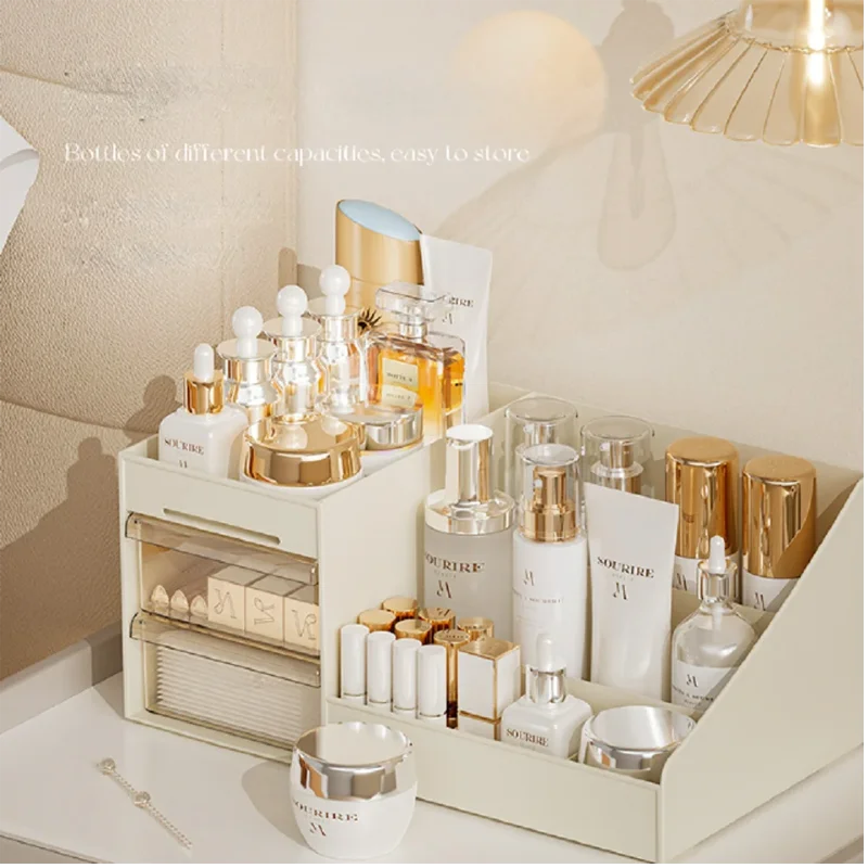 NEW Transparent Drawer Style Makeup Box,Dormitory Organizer Plastic Cosmetics Skincare Dressing Table Desktop Storage Box 2