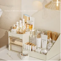 NEW Transparent Drawer Style Makeup Box,Dormitory Organizer Plastic Cosmetics Skincare Dressing Table Desktop Storage Box 2