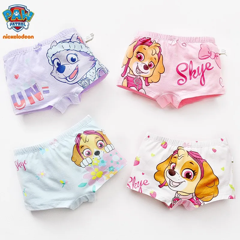 Paw Patrol Original girls Undepants Skye Everest Cotton Underwear 2-4-6-8-year-old kids Children Birthday gift 4pcs/set children underwear