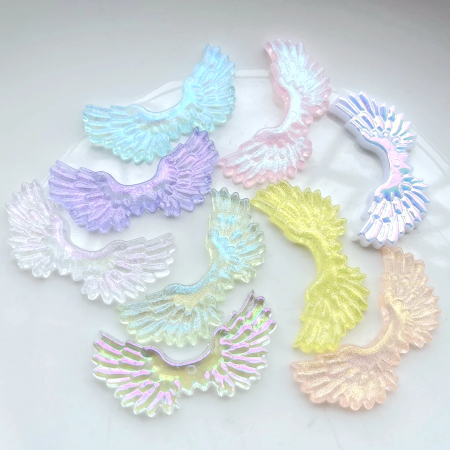 6pcs 55*25mm 천사 날개 플랫 백 라인 석 diy 쥬얼리 액세서리 만들기 머리핀 라인 석 탑 스크랩북 장식