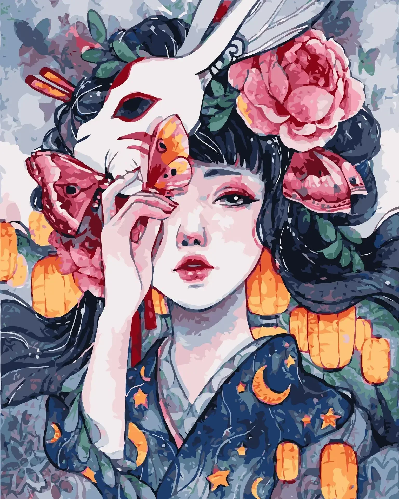 

21359-WJ- Diy landscape figures and animals hand-painted digital oil painting set