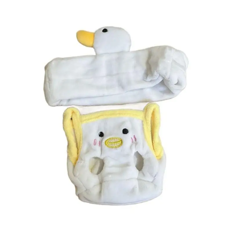 thumbnail image 5 of Ropa para muñecas de peluche de pato, ropa para muñecas de pato amarillo pequeño, diadema, camisa con tirantes, 5 of 5