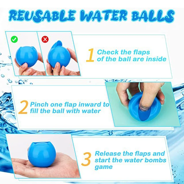 1pc Water Fight Splash Ball Toy Reusable Party Multiplayer Chase Interactive Game Swimming Funny Beach Self-enclosed Balls Toys 5
