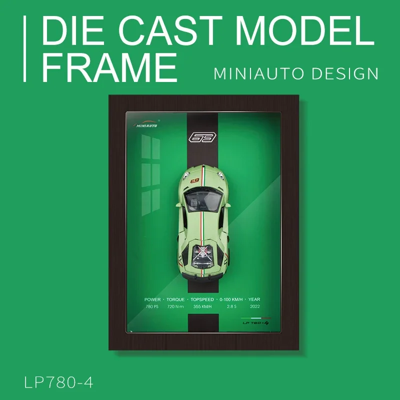 1:32 AE86 911 LP780 Chiron Lykan Hanging Paintings Picture Frame Alloy Car Diecasts & Toy Vehicles Car Model Toys For Children 5