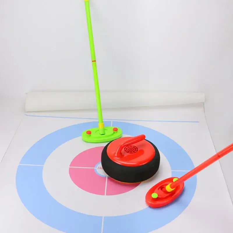 Curling Board Game Interesting Curling Game For Ice Curling Game Set  Electric Light Brush Parent-child Team Develop Children's - AliExpress