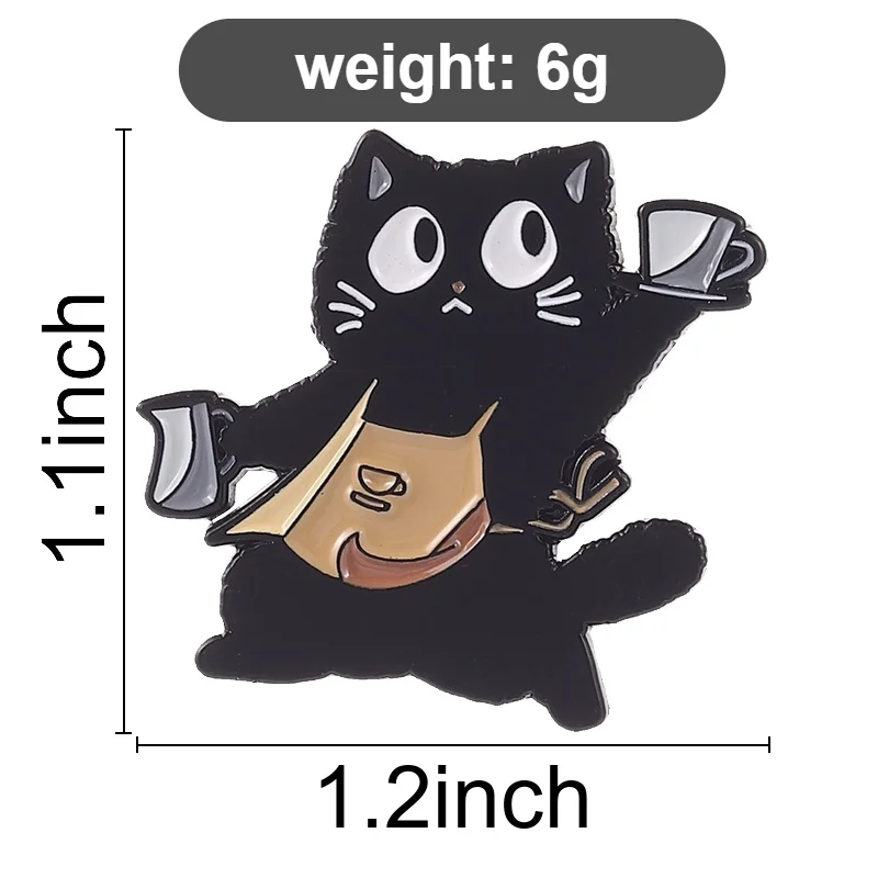 Kollektion „Katzen und Hunde“: Emaille-Anstecknadeln, Cartoon-Fitness-Hühner-Broschen, Entenküken-Abzeichen, lustige Kaffee-Regenbogen-Tier-Welpen-Schmuckstücke, Geschenk – Detail 16