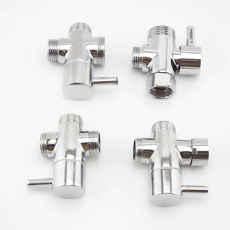 Description Picture 2 of item3way water filling valves G1/2" G 3/4" female Male Diverter Faucet T Adapter Chrome Plated Bathroom toilet Shower Accessories P1