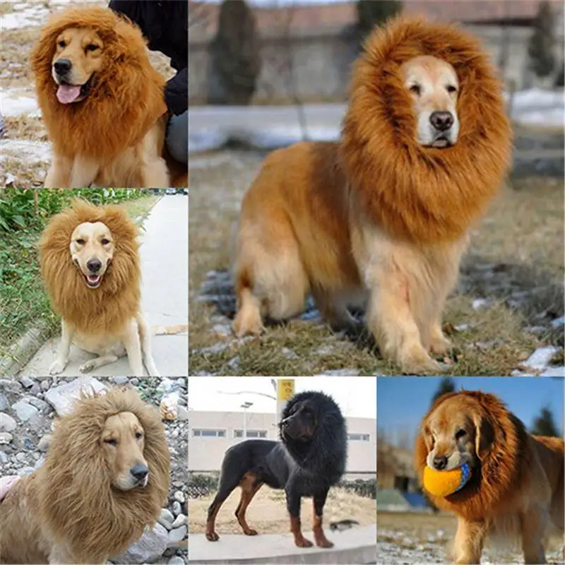 

Pet Costume Lion Mane Wig for Dog Cat Halloween Clothes Festival Fancy Dress up
