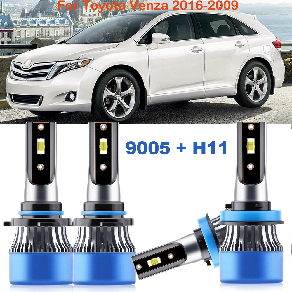 

Комплект светодиодных фар 4 шт., H11 9005 HB3, лампы для фар Toyota Venza 2009 2010 2011 2012 2013 2014 2015 2016