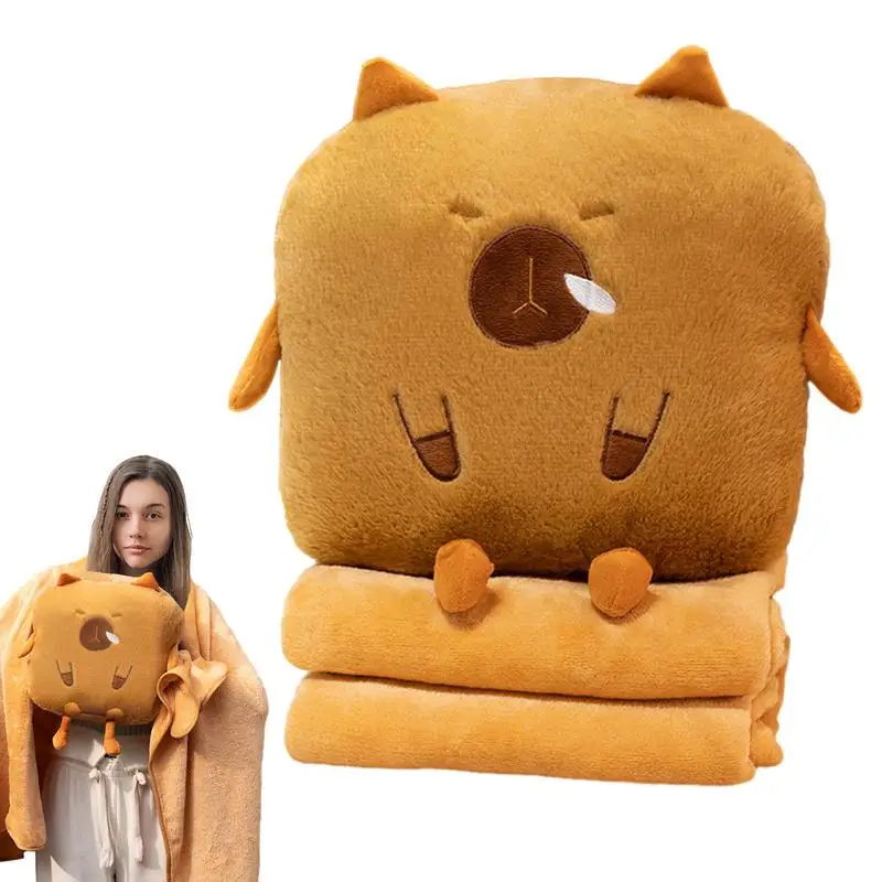 

Capybara Plush Pillow Plush Capybara Cartoon Pillow Soft Throw Pillow Filled With PP Cotton For Sleeping Travelling Watching Tv