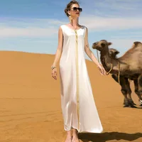 Abayas musulmanes pour femmes, robe indienne de Dubaï, ensemble deux pièces, robe brodée, longue robe marocaine, mode musulmane, luxe abordable 4