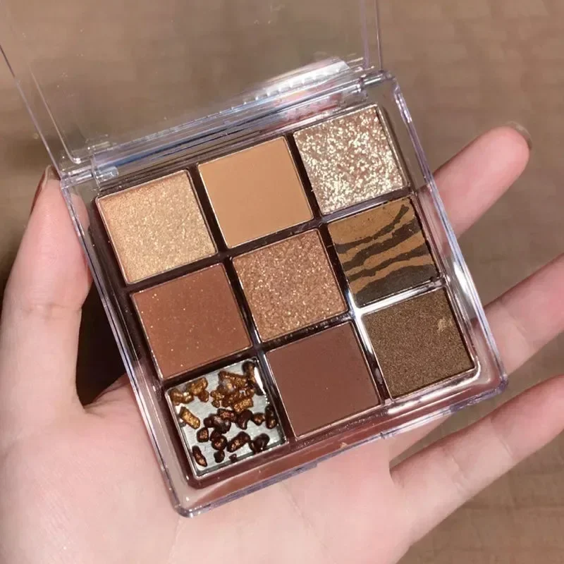 9 Color Eye Shadow Palette Glitter Pearly Acrylic Transparent Eyeshadow Palette Korean Charming Eyes Make Up Maquiagem