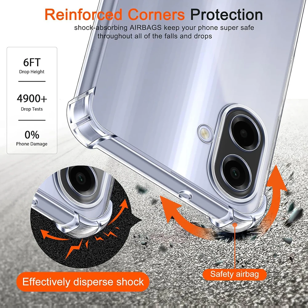 Crystal Clear Ultra-Thin Silicone Shockproof Case with Airbag Protection