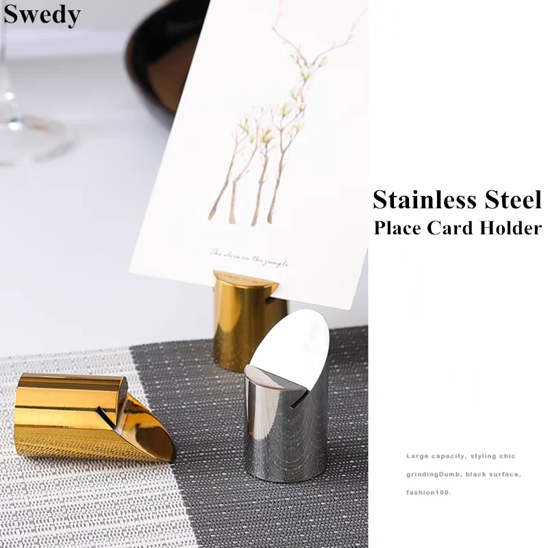 Stainless Steel Table Place Card Holder Photo Picture Holder Clip Wedding Party Table Number Menu Sign Display Stand