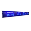 4 time zone clock, multi zone clock, LED digital world clock display screen, LED indoor all blue display screen 4