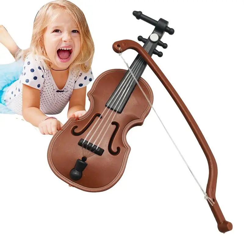Tiniest Violin Musical Instrument Miniature For Children Polished Mini Violin Ornament Miniature Musical Instruments