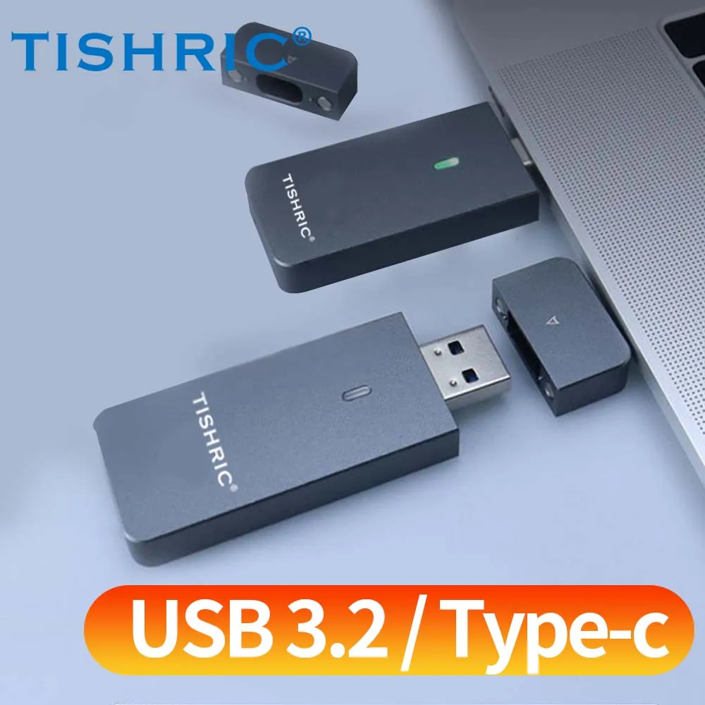 TISHRIC 10Gbps SSD 2230 NVME M2 Enclosure Aluminum Alloy Type C/USB 3.0 M-key M.2 NVME External Case JMS583 For 2230 Hard Disk