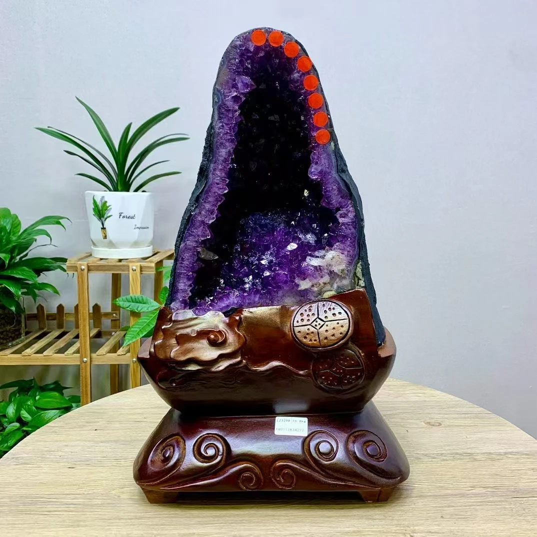 巨大な！ 天然ウルグアイ産アメジストクラスター、紫水晶石エネルギー