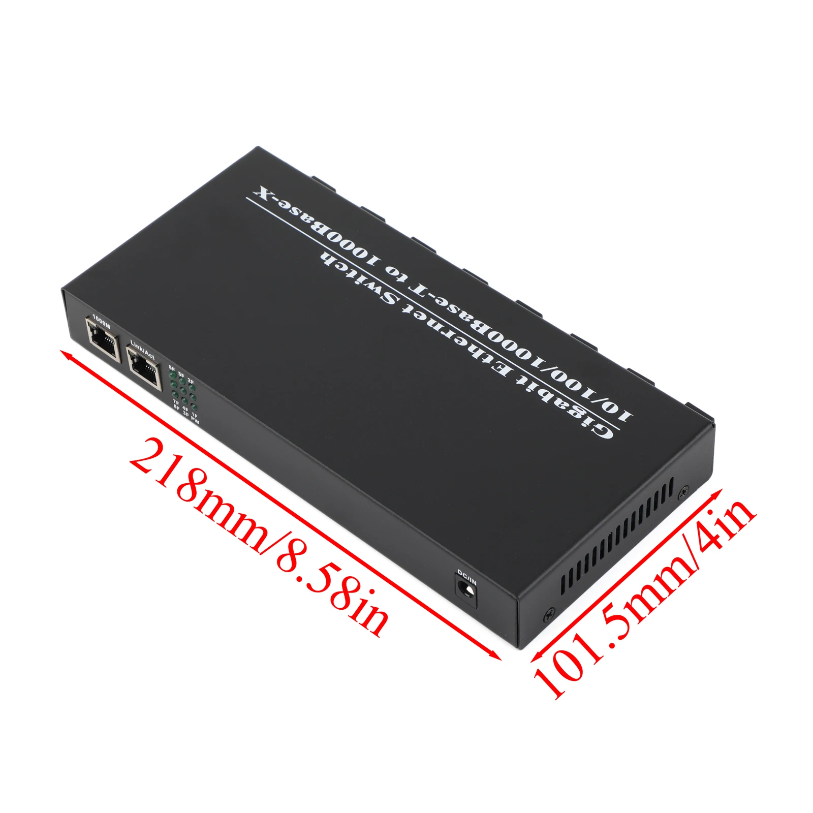 Gigabit Optic Media Converter 8SC to 2RJ45 1000M Fiber Optical Transceiver 4A+4B Ports 1310/1550nm 20KM Ethernet Switch Kit