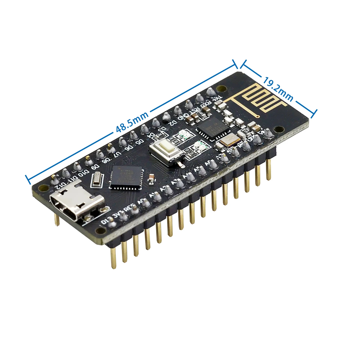 Wireless Micro USB Nano Board with Integrated NRF24L01+ 2.4G Module and ATmega328P