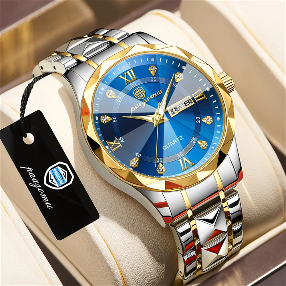 2025 New Luxury Men Watches Business Top Brand Man Wristwatch Waterproof Luminous Date Week Quartz Men's Watch High Quality+Box 2