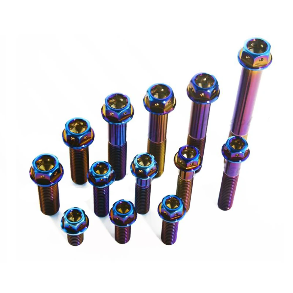 

1Pcs M8 M10 Titanium Alloy Flange Hex Head Bolt Lenth 15mm-75mm for Bicycle Headset Brake