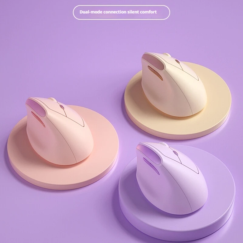 Bow Vertical Mouse Dual Mode Wireless Bluetooth Universal Ergonomic Anti Slip