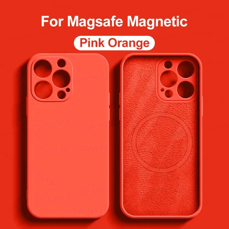 thumbnail image 1 of Liquid Silicone For Magsafe Magnetic Case For iPhone 15 14 12 11 13 Pro Max 14 15 Plus Wireless Charging Cover Phone Accessories, 1 of 5