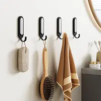 TAILI Hanging Wall Hooks with Adhesive Strips Utility Hooks for Home Storage 4 Hooks and 6 Strips Included, Damage Free for Wall 1