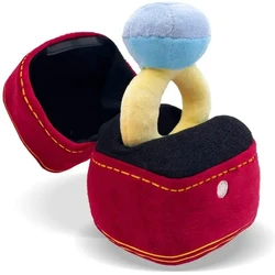 Plush Diamond Ring Box Toy for Dogs - Creative and Cute Soft Toy Set (18X10cm)