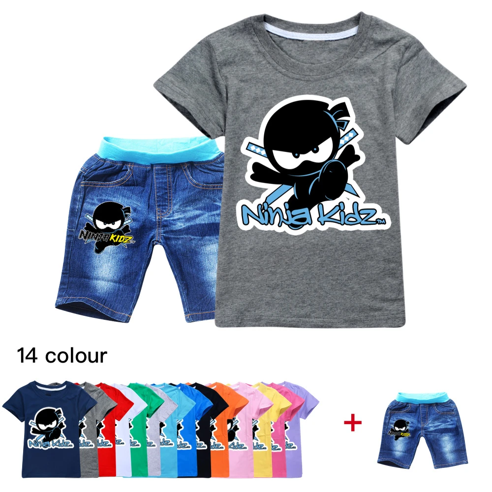 baby boy clothing sets New Baby Girls Clothing Sets T shirt + jeans Boys Tshirt Children NINJA KIDZ Clothes Kid Tee Tracksuit Sweatshirt Sport Suit dad and baby clothing sets	