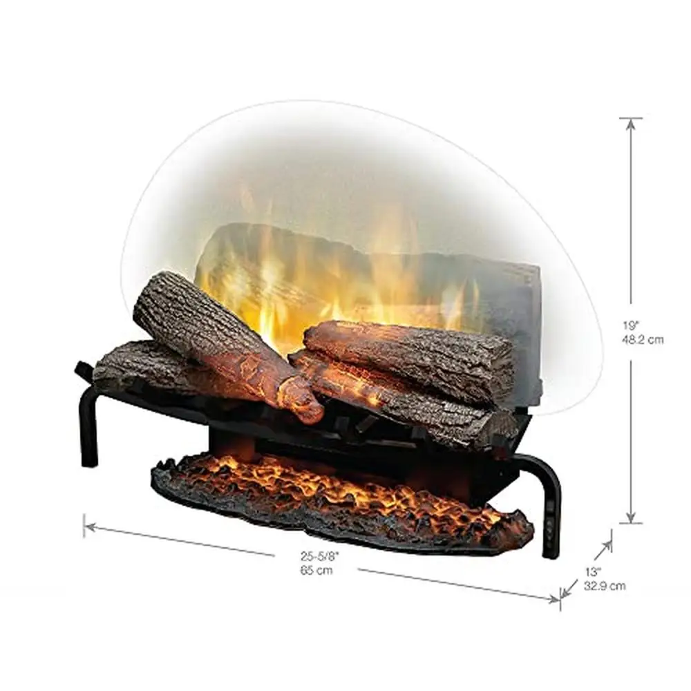 25" Revillusion Plug-In Log Set Authentic Design with Remote Control Full Grate Life-Size Hardwood-Cast Logs Instant Ambiance 6
