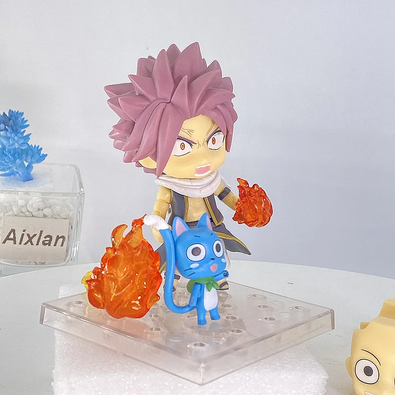 Fairy Tail Anime Character Model Statue Lucy Heartfilia/ Gray  Fullbuster/Erza Scarlet/Etherious Natsu Version of The Figure Nendoroidt  Desktop Decoration Gift : Toys & Games
