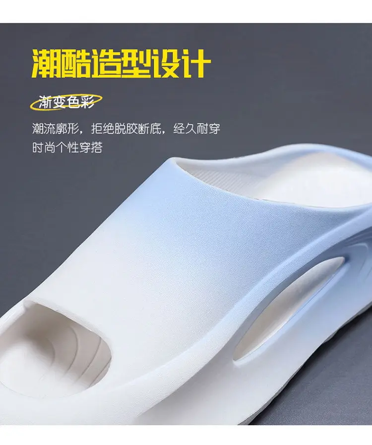 Sports Sandals Men's Summer Sports Slippers Fashion Thick Bottom EVA Soft Hollow Unisex Non-slip Beach Slides