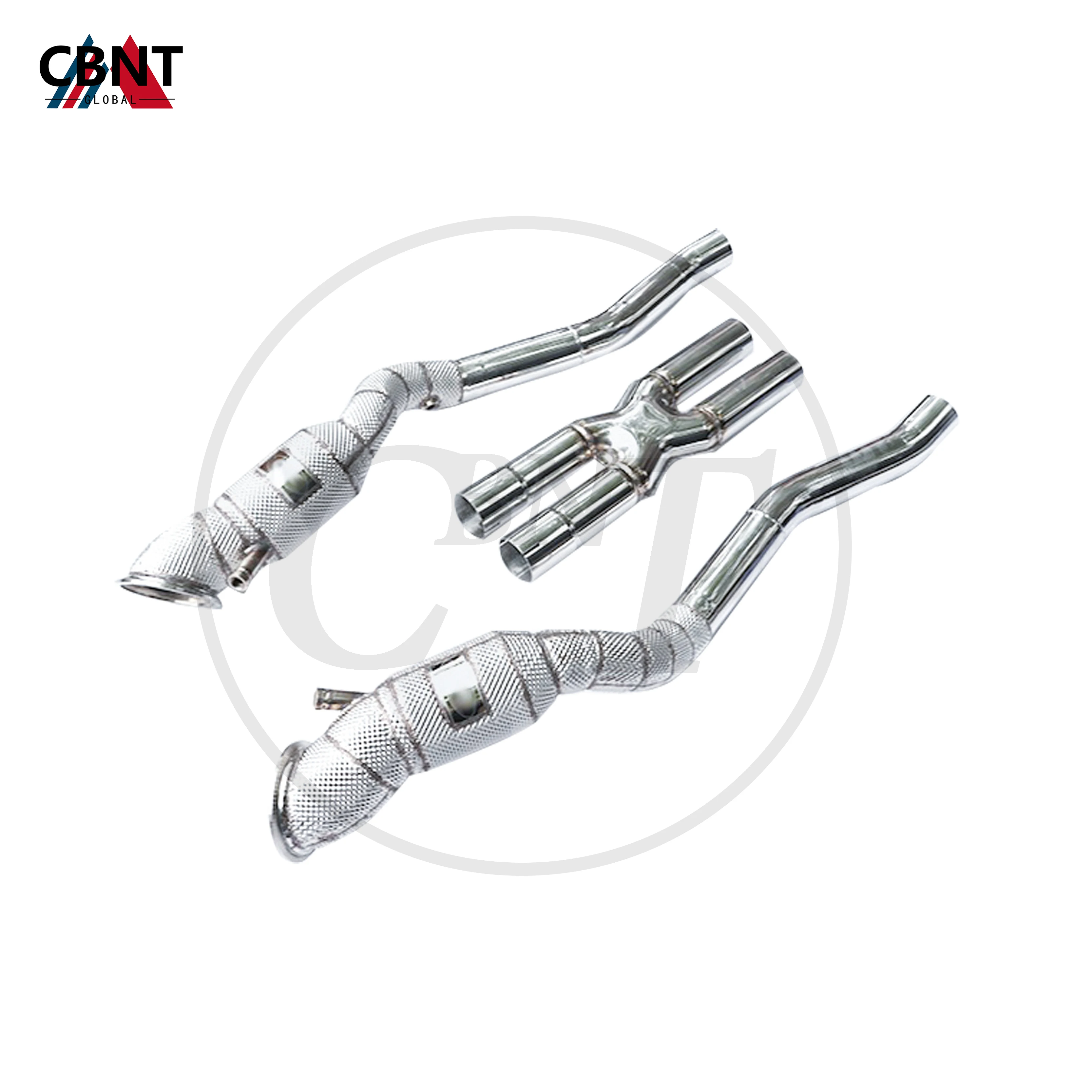 촉매 컨버터 포함 CBNT 배기 시스템, 페라리 F12, 6.3L, SS304, 캣리스 다운파이프, 배기 헤더 파이프