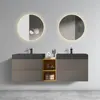 U096-ALICE72W-102 Alice 72" Space Gray Bathroom Vanity With Double Sinks And Open Shelf, Modern Wall Mounted Floating Bathroom V 1