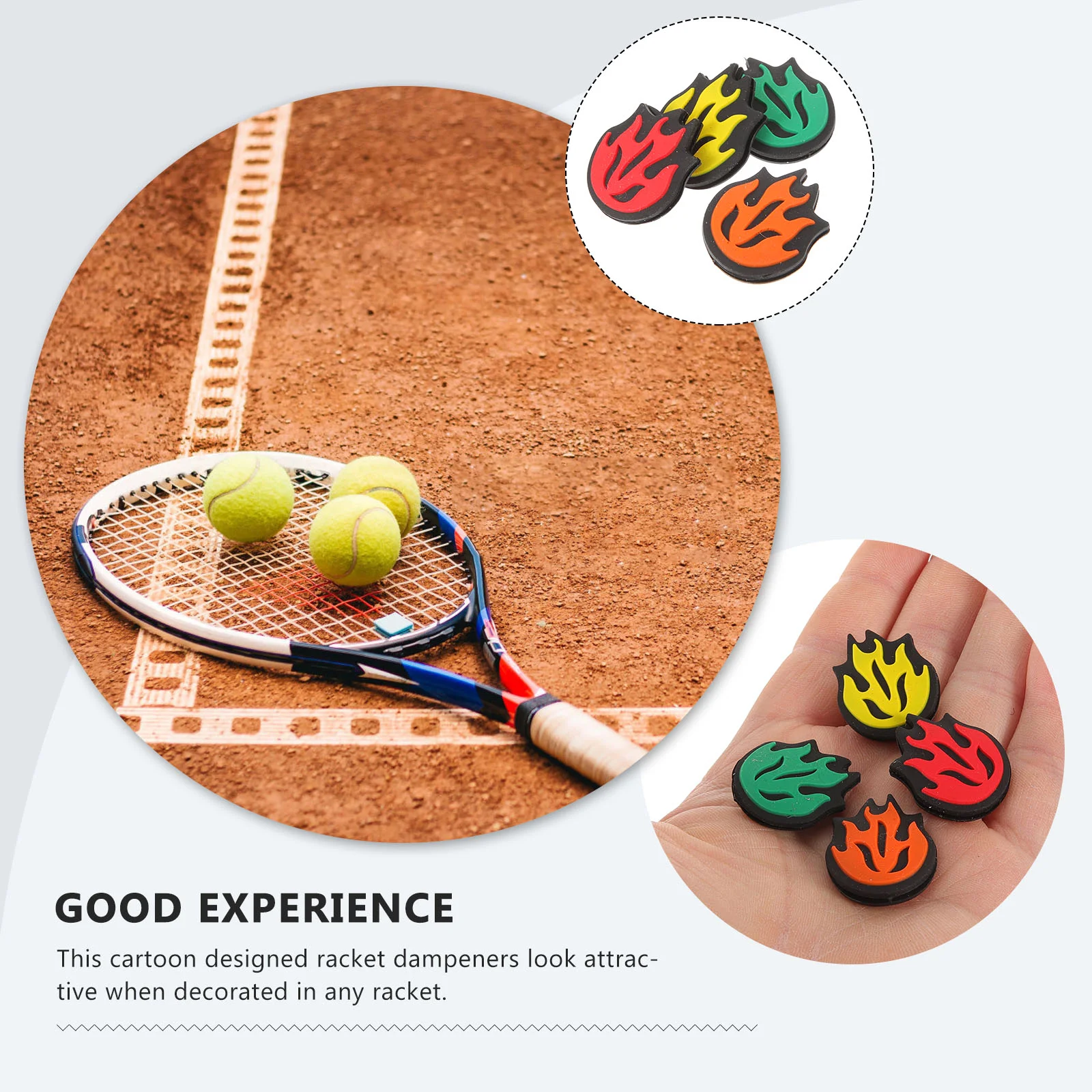 Tennis Racket Shock Absorber Racquet Dampener Vibration Silica Gel Accessories 8 Pcs