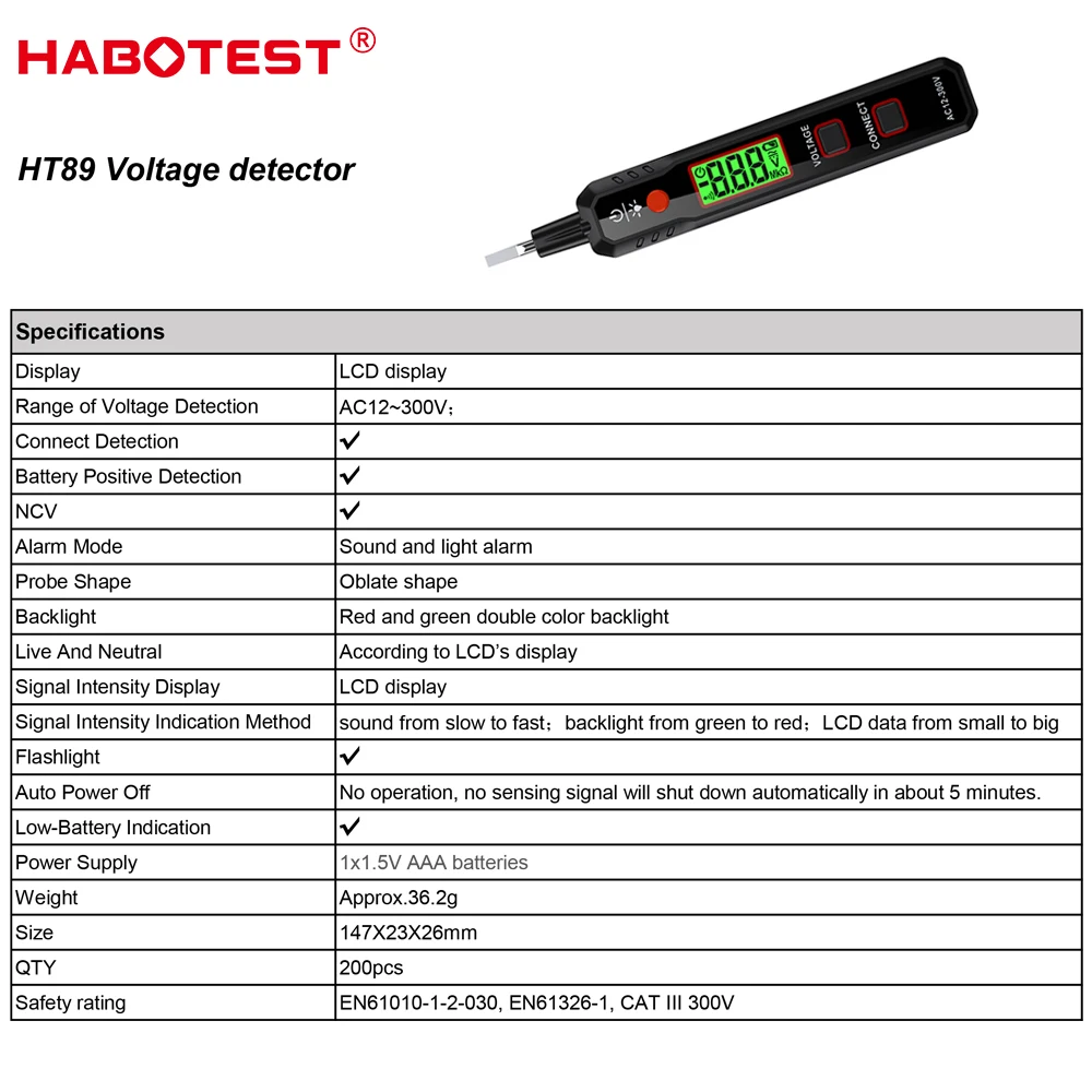 HABOTEST  AC  ׽, 12-300V   ,  , ũ ̹,  ׽Ʈ , HT89