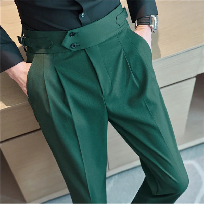 

Naples Men's High-waisted Design Straight Business Casual Suit Pants Exquisite Korean Banquet Dress Pants Gentleman Suit Pants