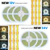 12V 24V COB LED Strip Light 320 480 528 LEDs Flex Tape High Density Linear Lighting Warm Natural White 8mm PCB 0.5m 1m 2m 5m 10m 4